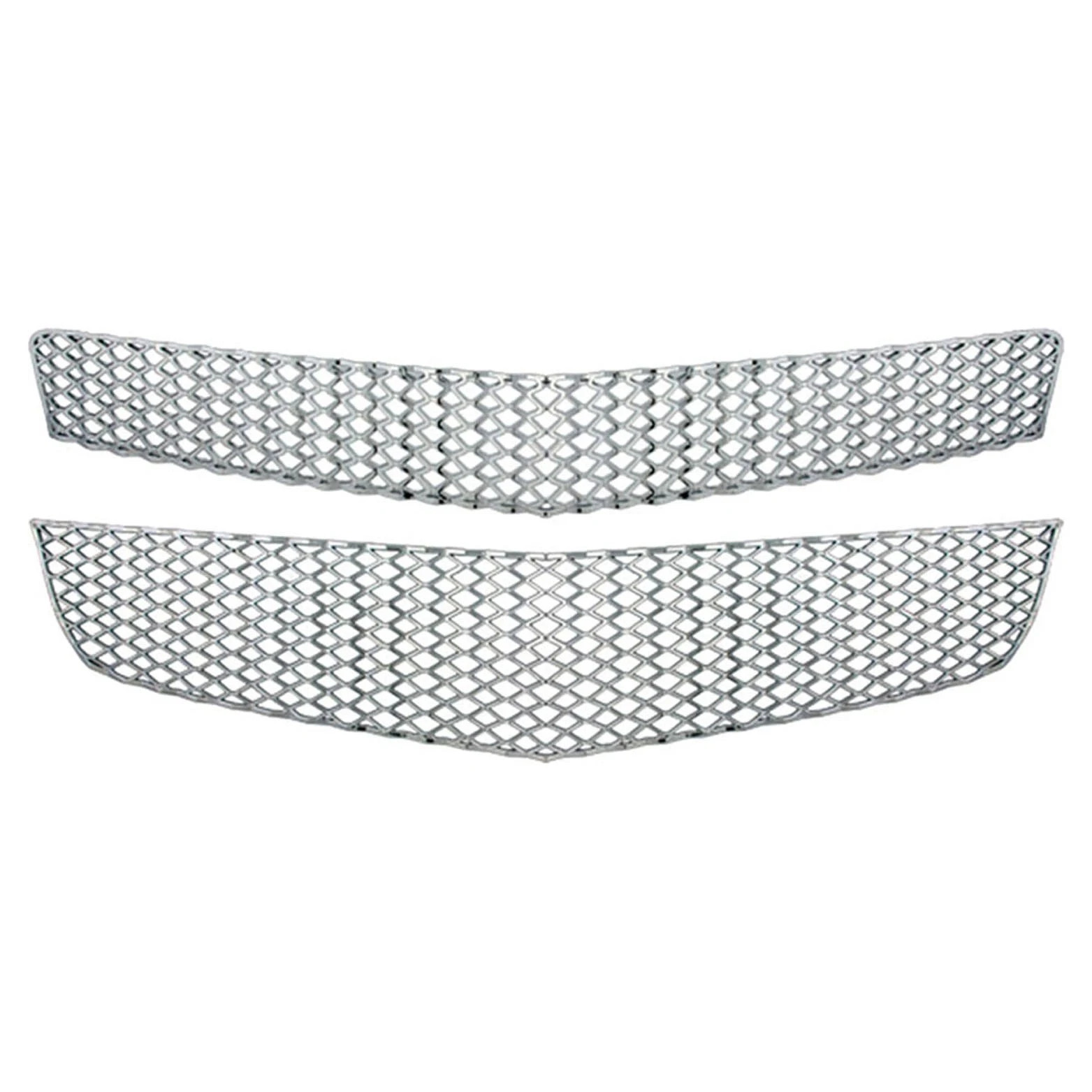 Chrome 2PC Grille Grill Overlay Mesh Pattern Trim FOR 2009-2012 Chevy Traverse Chrome 2PC Grille Grill Overlay Mesh Pattern Trim FOR 2009-2012 Chevy Traverse