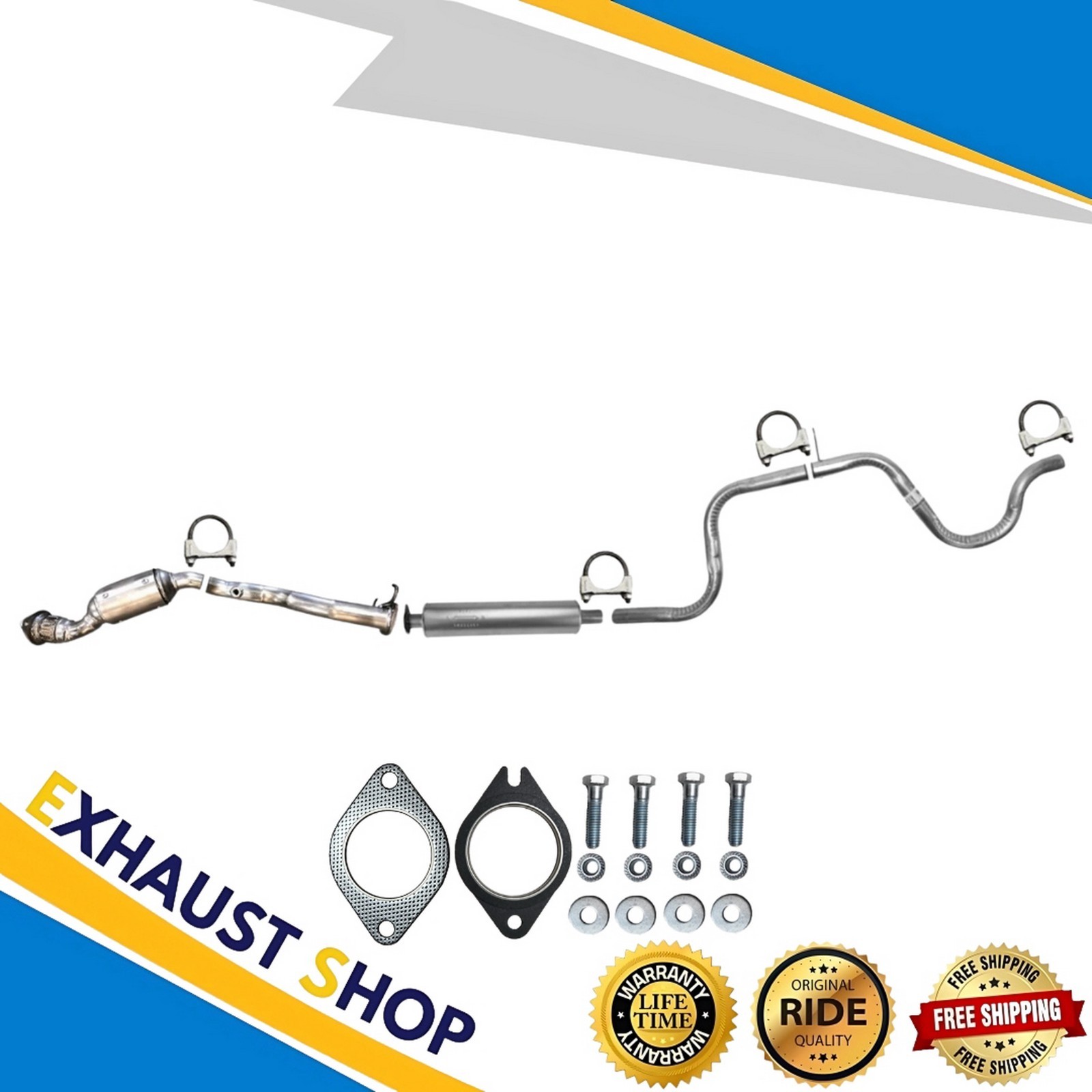 Front Catalytic+Resonator+Rear Pipe For 05-07 Buick Allure & 05-09 LaCrosse 3.8L