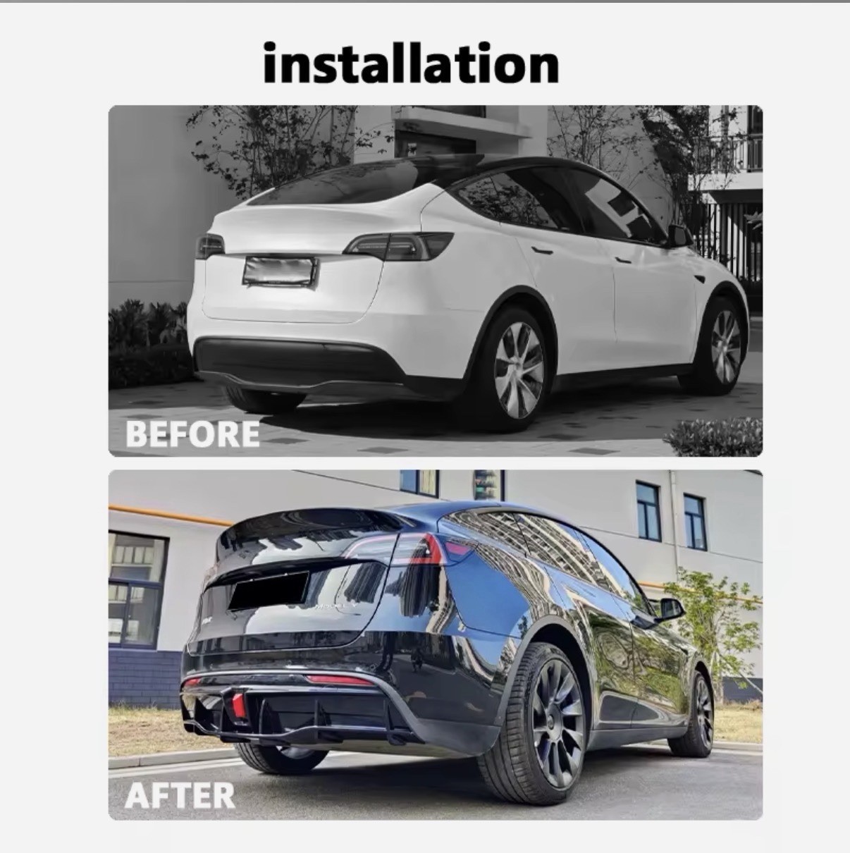 Surround Bodykit for tesla Model Y Car Rear Lips with LED Lights Surround Bodykit for tesla Model Y Car Rear Lips with LED Lights
