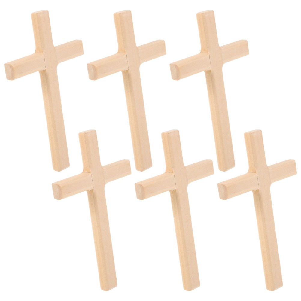 Wooden Tabletop Cross for Decor Khaki Compact Lightweight Decorative Cross