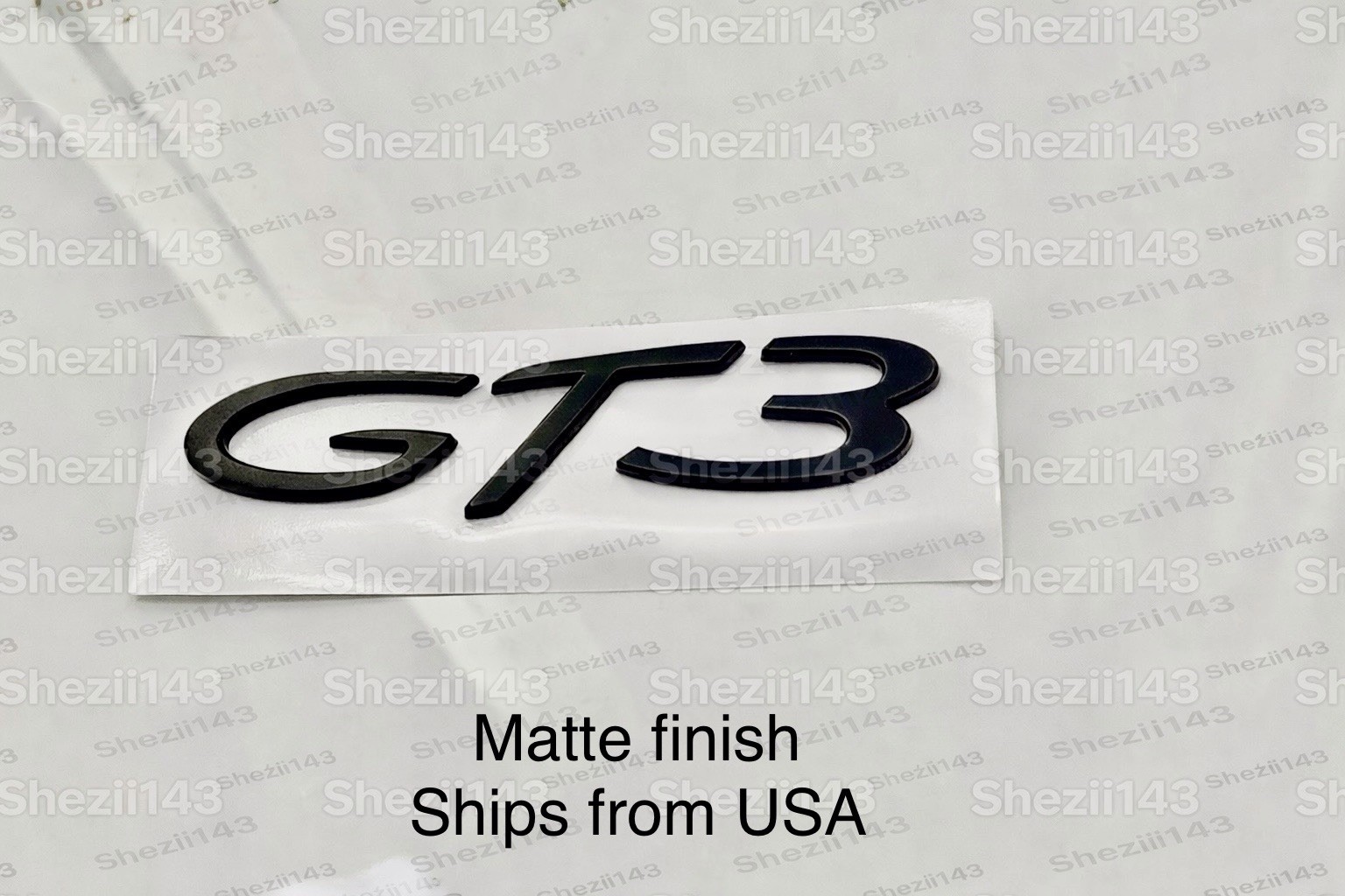 Porsche 2014+ GT3 Emblem Script Rear Badge In Matte Black 991 GT3 99155925190