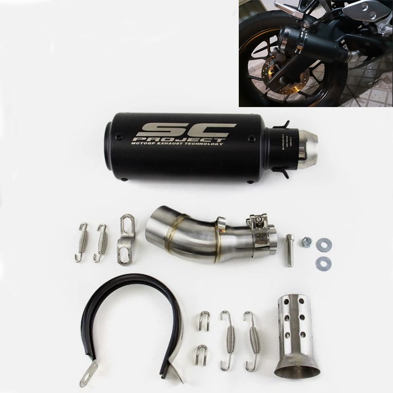 Slip for Yamaha MT-03 YZF R3 2016-2026 Exhaust Mid Tail Pipe Muffler Tips Black