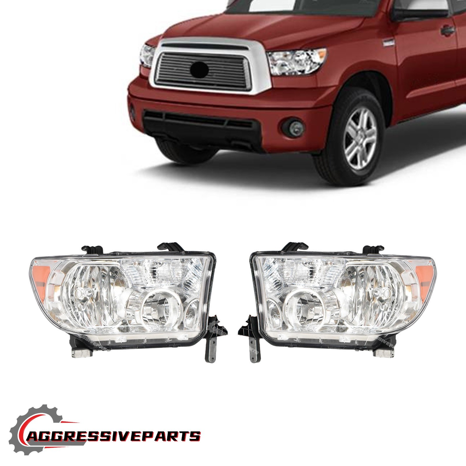 Headlights Chrome Housing Headlamps For Toyota Tundra 2007-2013 Sequoia 2008-17 Headlights Chrome Housing Headlamps For Toyota Tundra 2007-2013 Sequoia 2008-17