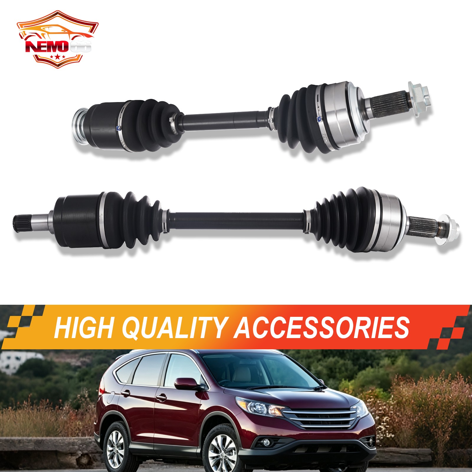 Pair Front CV Axle Shaft Assembly RH+LH for 2007-2014 Honda CR-V 2.4L 4WD FWD
