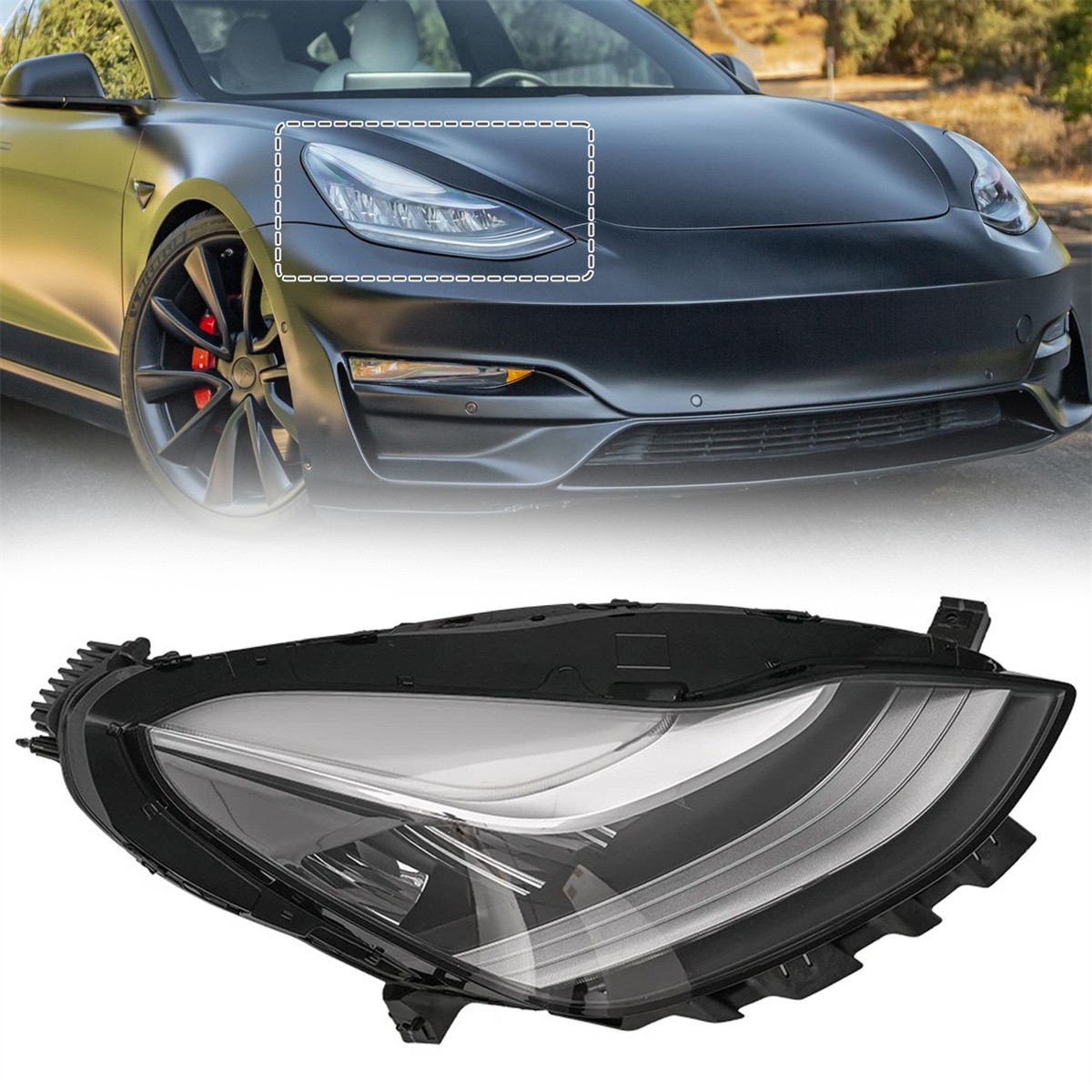 For 2017-2020 Tesla Model 3 Front Passenger Side Headlight LED Headlamp Right