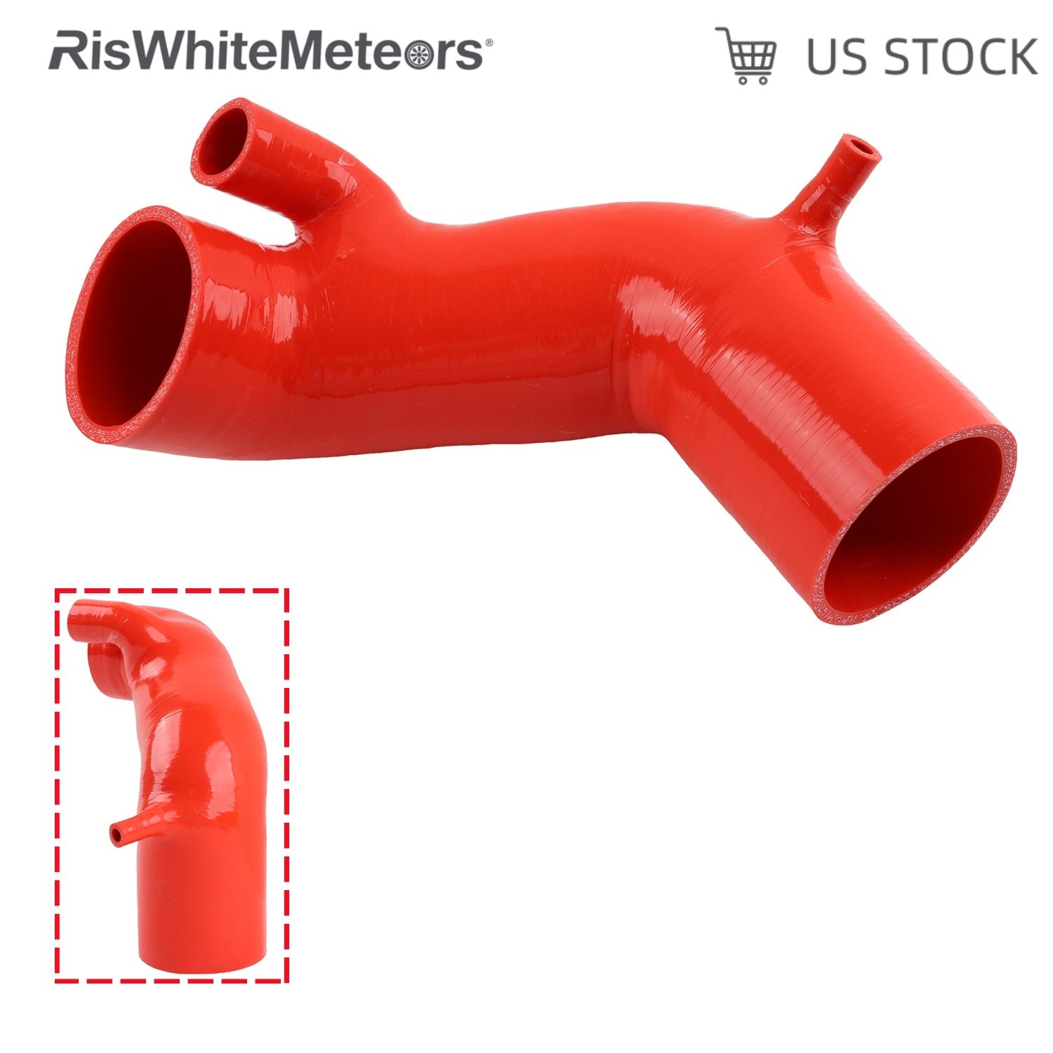 Silicone Intake Boot Hose Red for 2001-06 BMW E46 325i 330ci Z3 2.5L 3.0L Engine