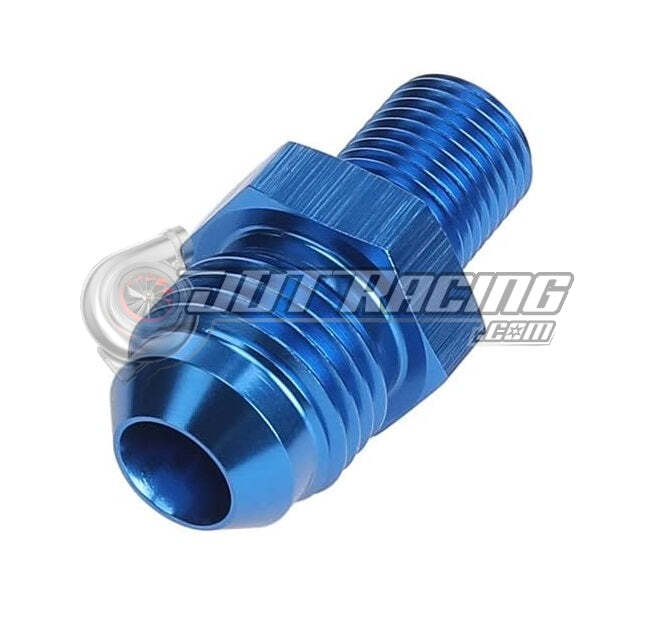 JDT Racing 6AN Male to M10 x 1.0 Male Metric Thread Adapter AN Fitting Blue