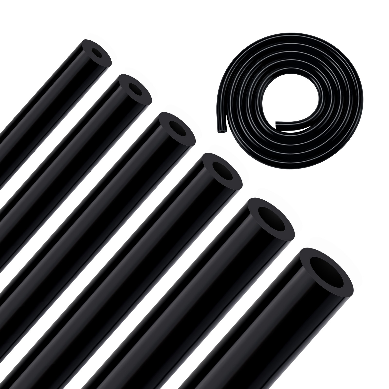 5FT 6PCS 4/5/6/8/10MM Car Automotive Silicone Vacuum Tubing Hose line Kit 3/8