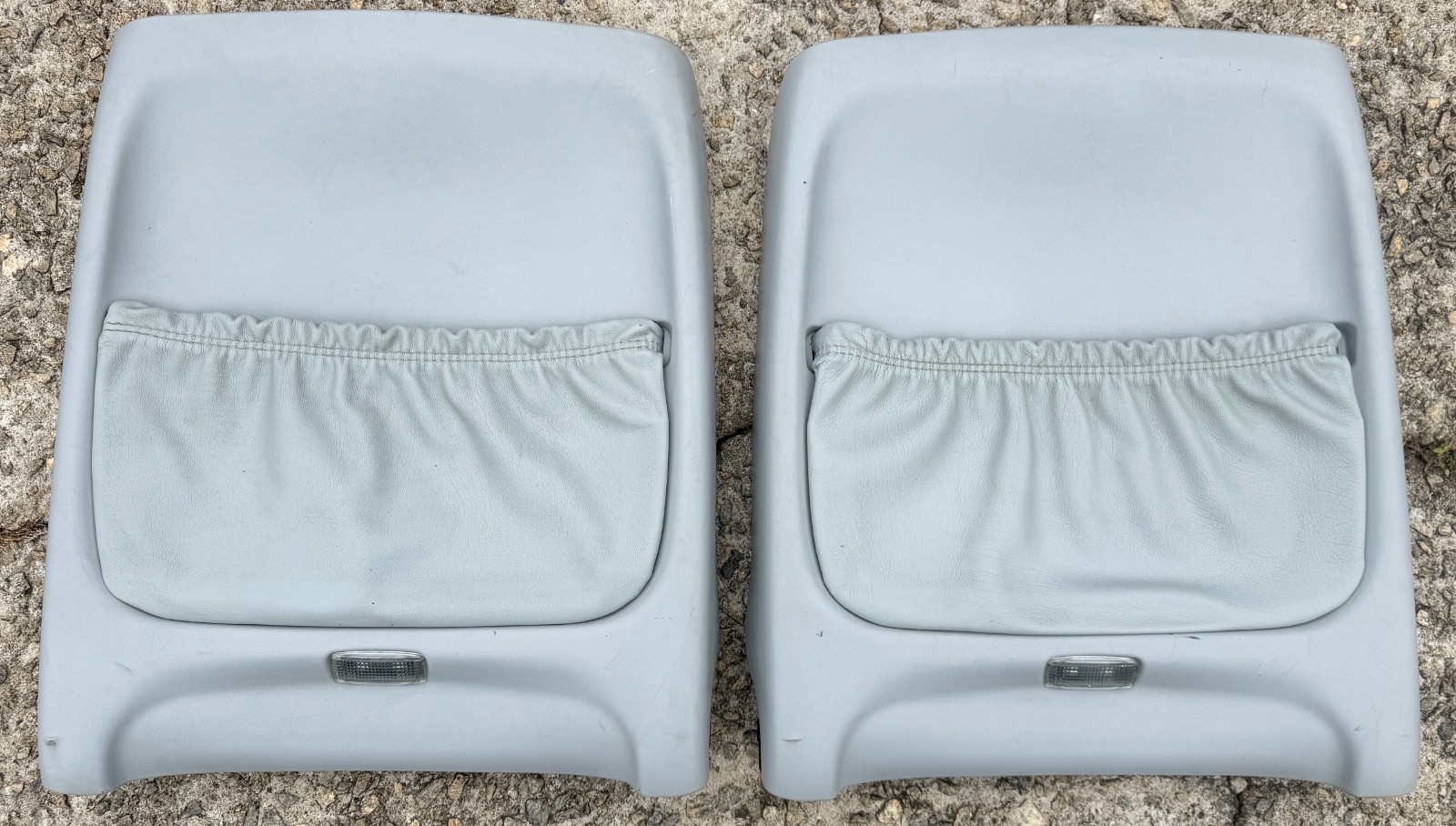 04-07 Jaguar Vanden Plas XJ8 Driver & Passenger Seat Back Cover Panels OEM Gray