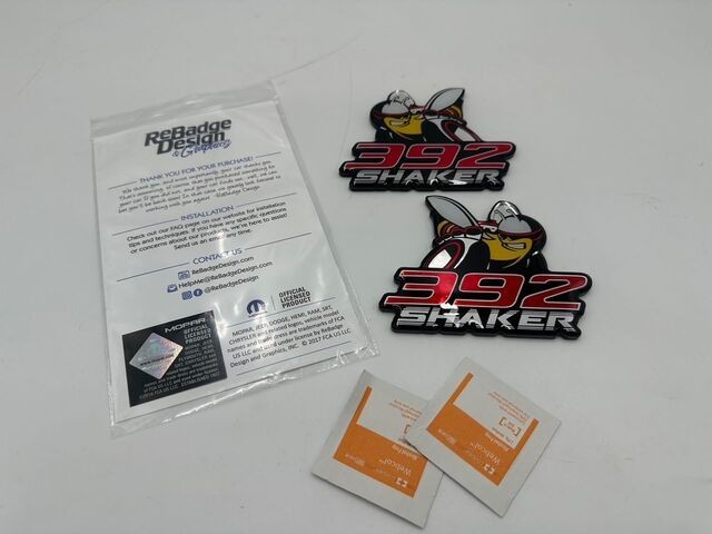 Dodge Challenger Scat 392 Shaker Hood 3D Fender Emblem Decal  2 Left & Right