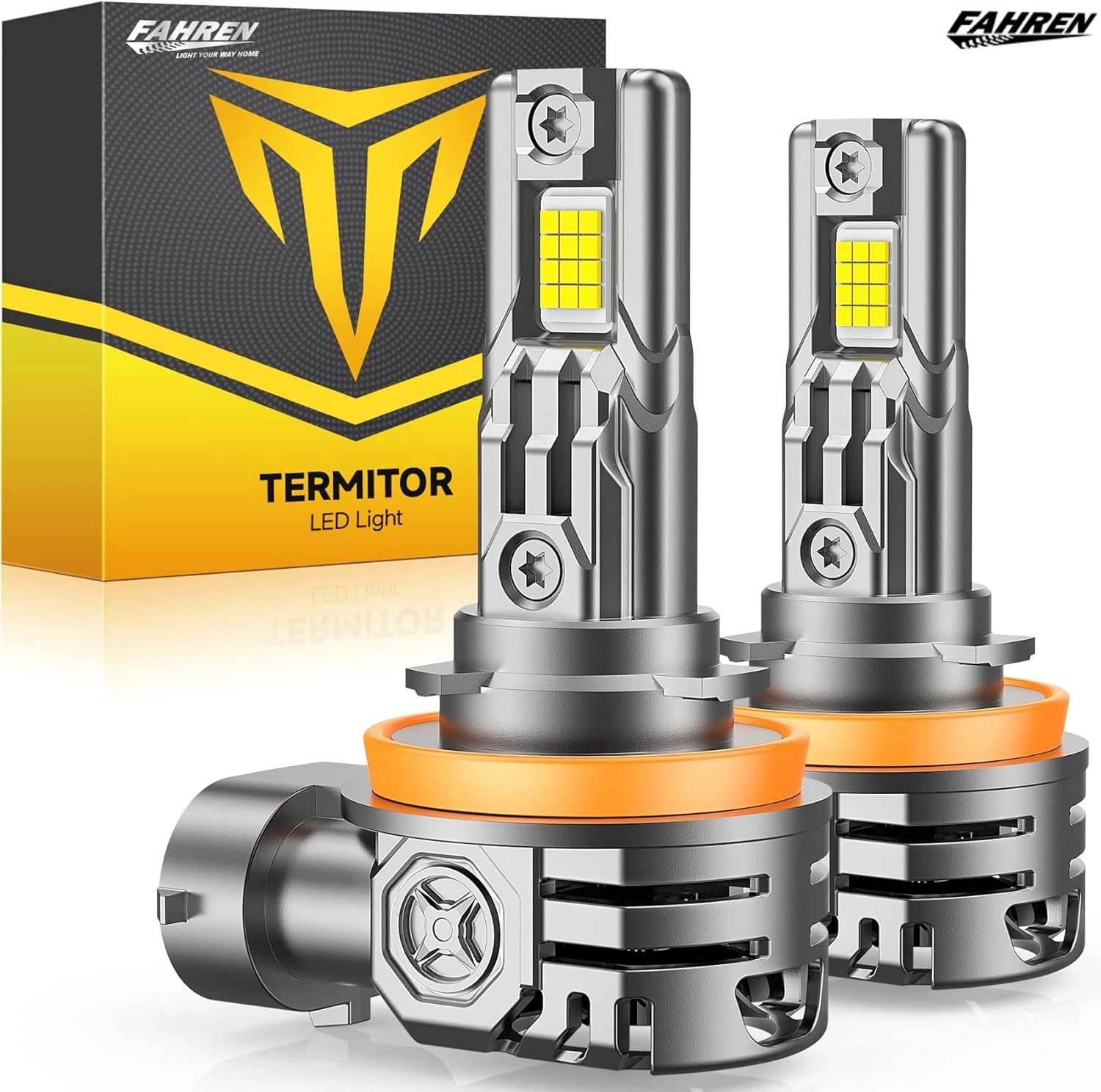 Fahren 2X H11/H9/H8 LED Headlight 90000LM Ultra Bright Hi/Low/Fog Light Bulb Kit