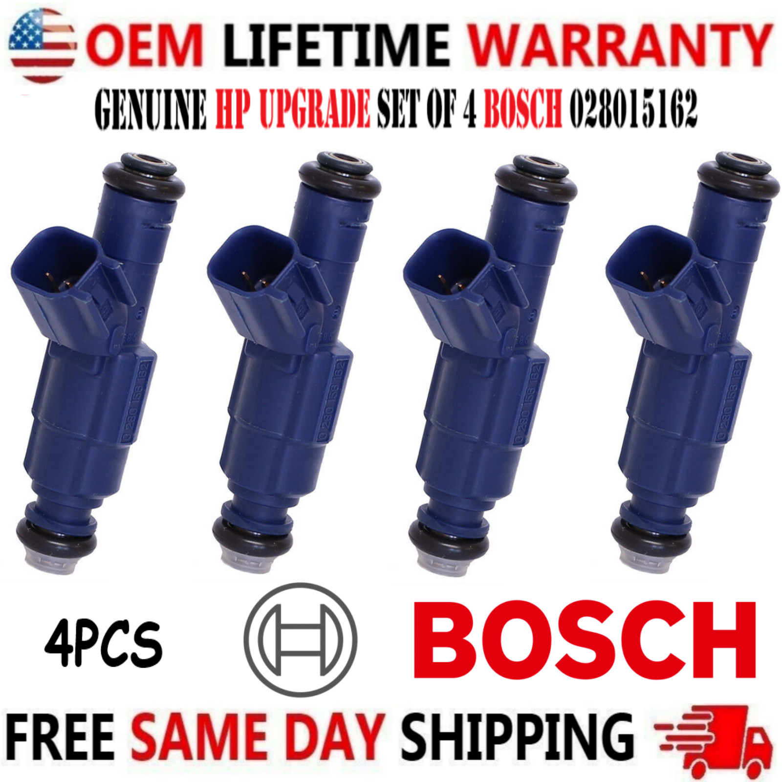 OEM BOSCH HP UPGRADE x4 Fuel Injectors for 2005, 2006, 2007 Ford Escape 2.3L I4