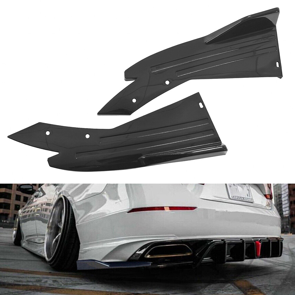 Glossy 2x Car Rear Bumper Lip Side Splitter Diffuser Spoiler Body Kit Universal 