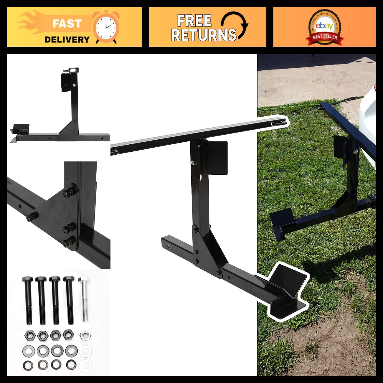 Heavy-Duty 550LB Capacity Motorcycle Trailer Carrier Tow Hitch Rack for Bikes Heavy-Duty 550LB Capacity Motorcycle Trailer Carrier Tow Hitch Rack for Bikes