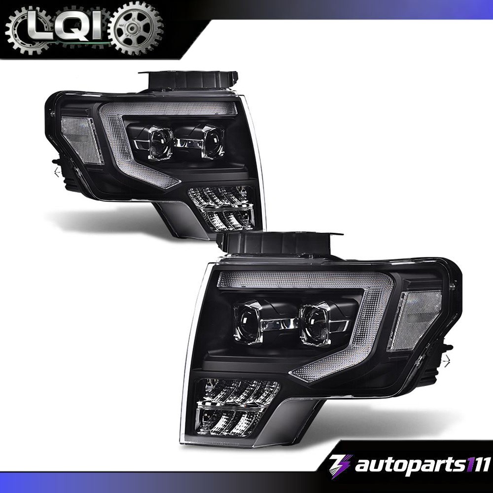 For 2009-2014 2012 2013 2011 Ford F-150 Pair LED Projector Headlights Assembly