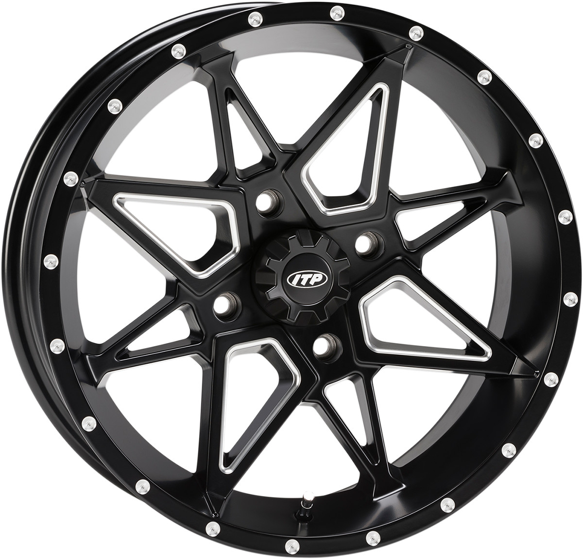 ITP Tornado Wheel 15x7 4/137 5+2 Matte Black Front/Rear