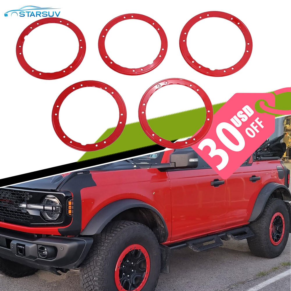 5PCS Bead Lock Wheel Trim Rings Kit Fit for 2021-2026 Ford Bronco