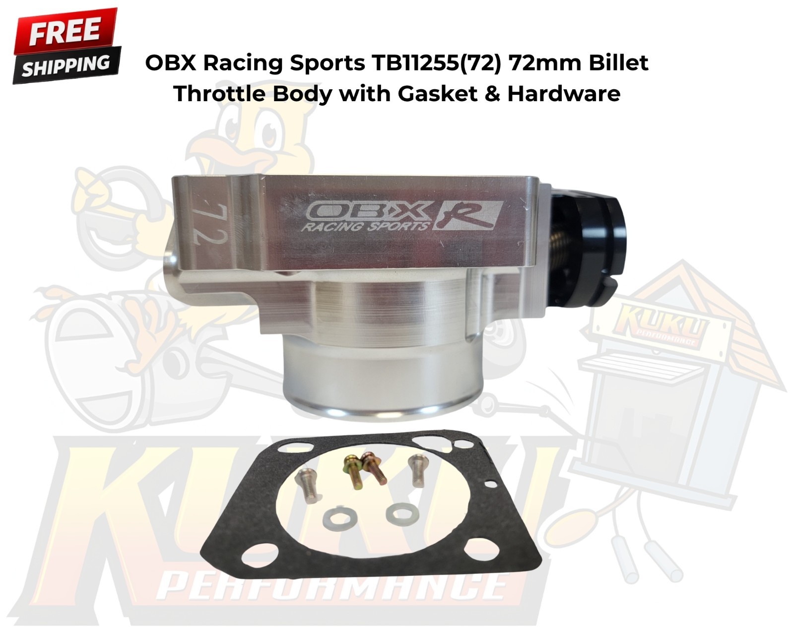 OBX 72mm Billet Throttle Body 00-05 Honda S2000 Cable Gasket TB11255