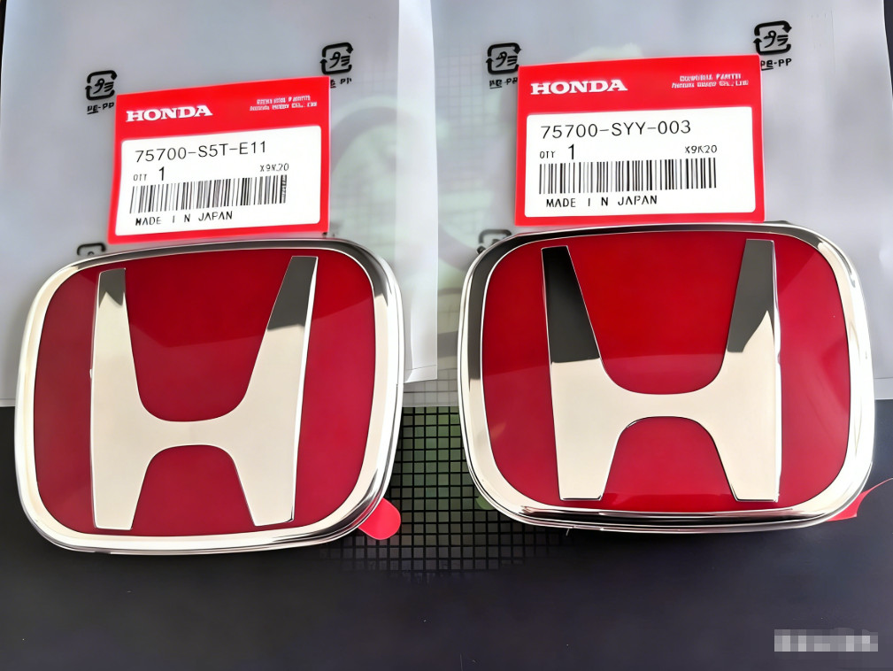 2X Front Emblem +Rear Badge Red Logo Fit For Honda Civic Sedan Si Se Lx 2016-21