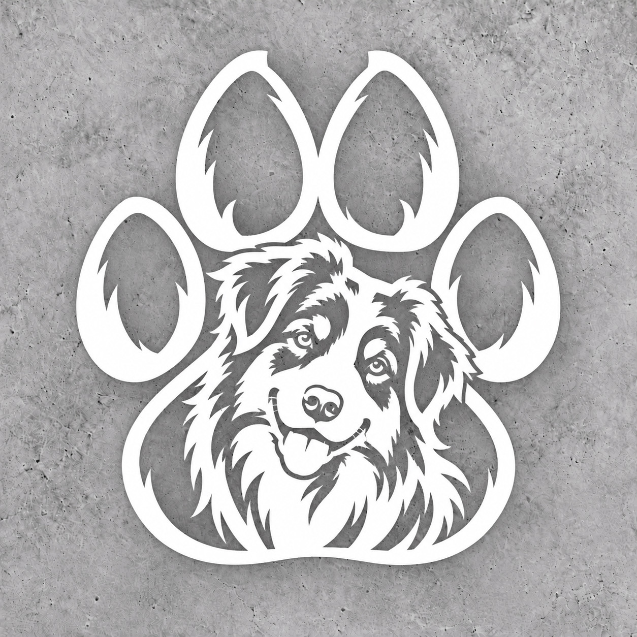 Australian Shepherd Dog Paw Pet Animal Vinyl Decal Sticker Silhouette B