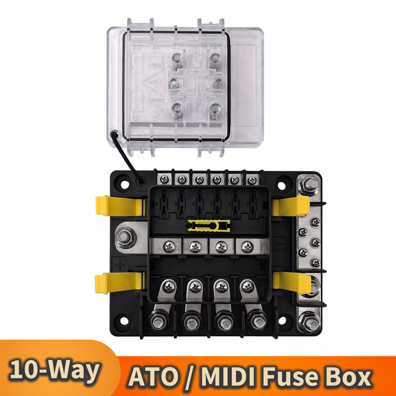 Heavy Duty Fuse Box 6 Way ATO Blade Fuse Block 4 Way MIDI Mini ANL Fuse Holder