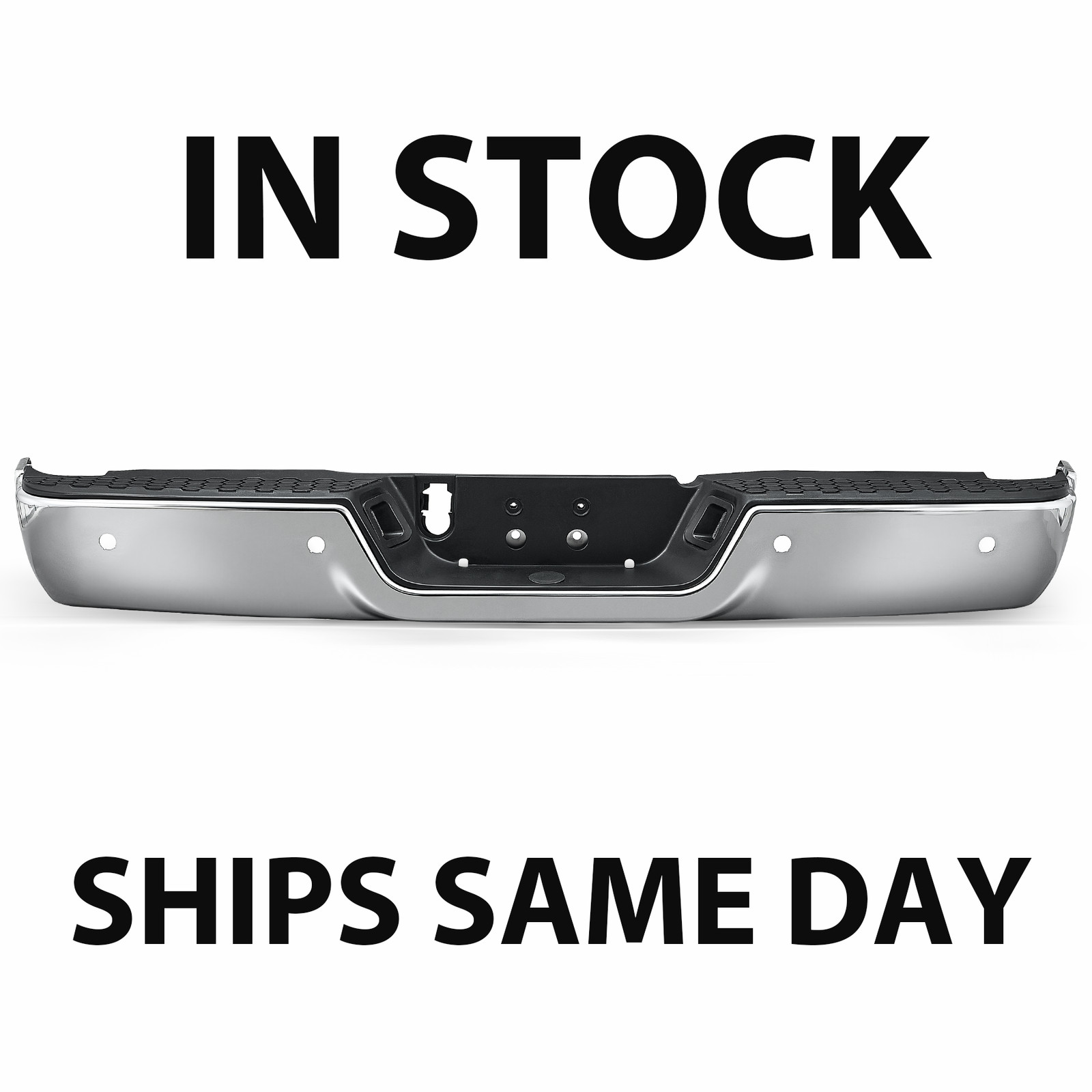 VRC Chrome Rear Step Bumper For 2009-2018 Dodge Ram 1500 with Sensor Holes