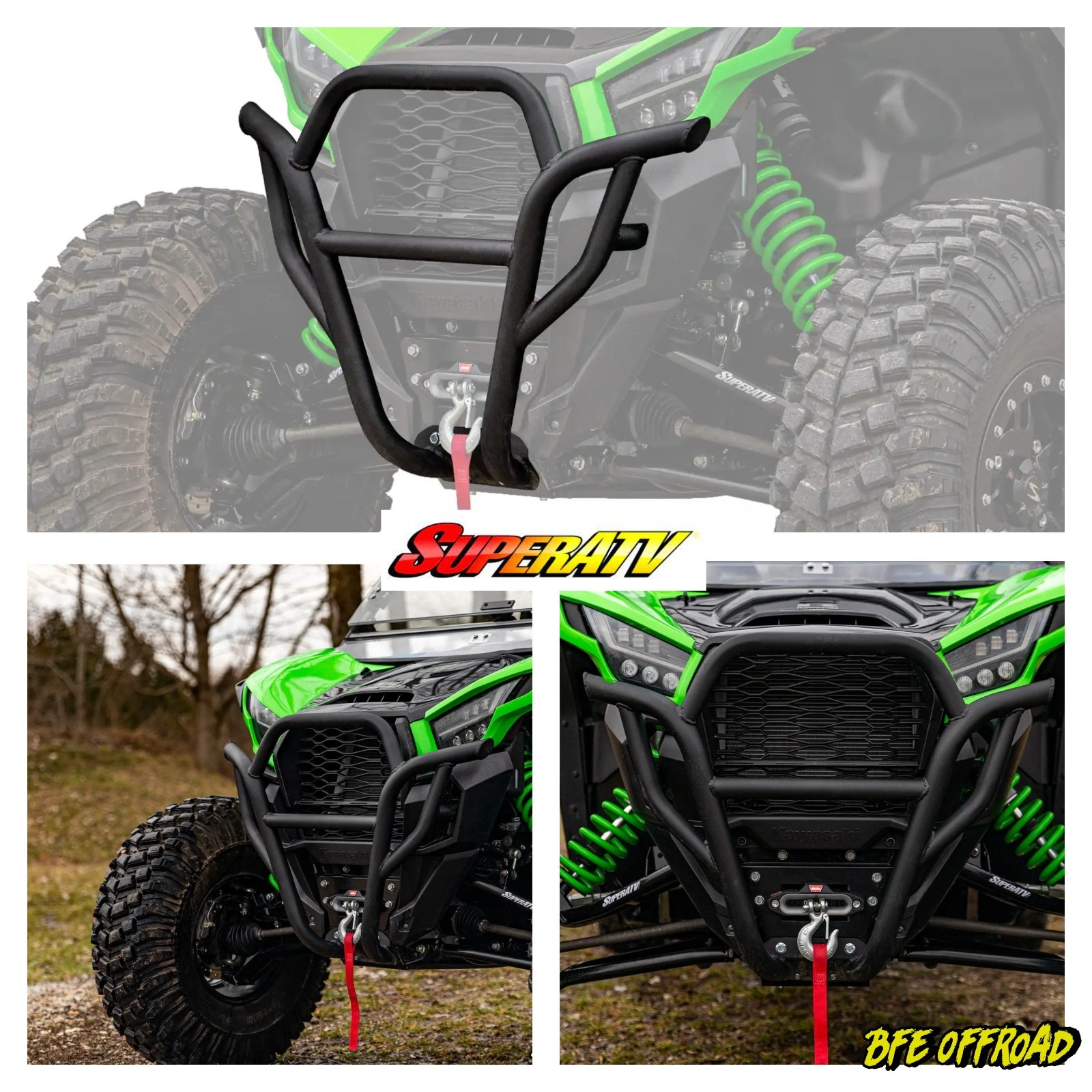 SuperATV Kawasaki Teryx KRX 1000 / 4 20+ Heavy Duty Tube Front Bumper