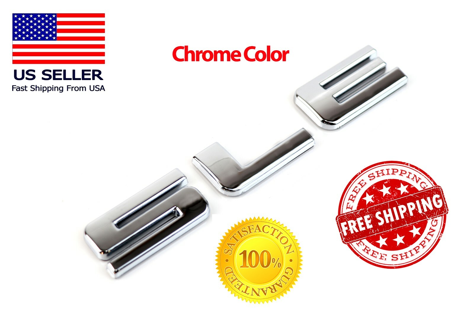 1x SLE Tailgate Door Letter Emblem SUV HD Badge GMC CHEVROLET 3D Glossy Chrome