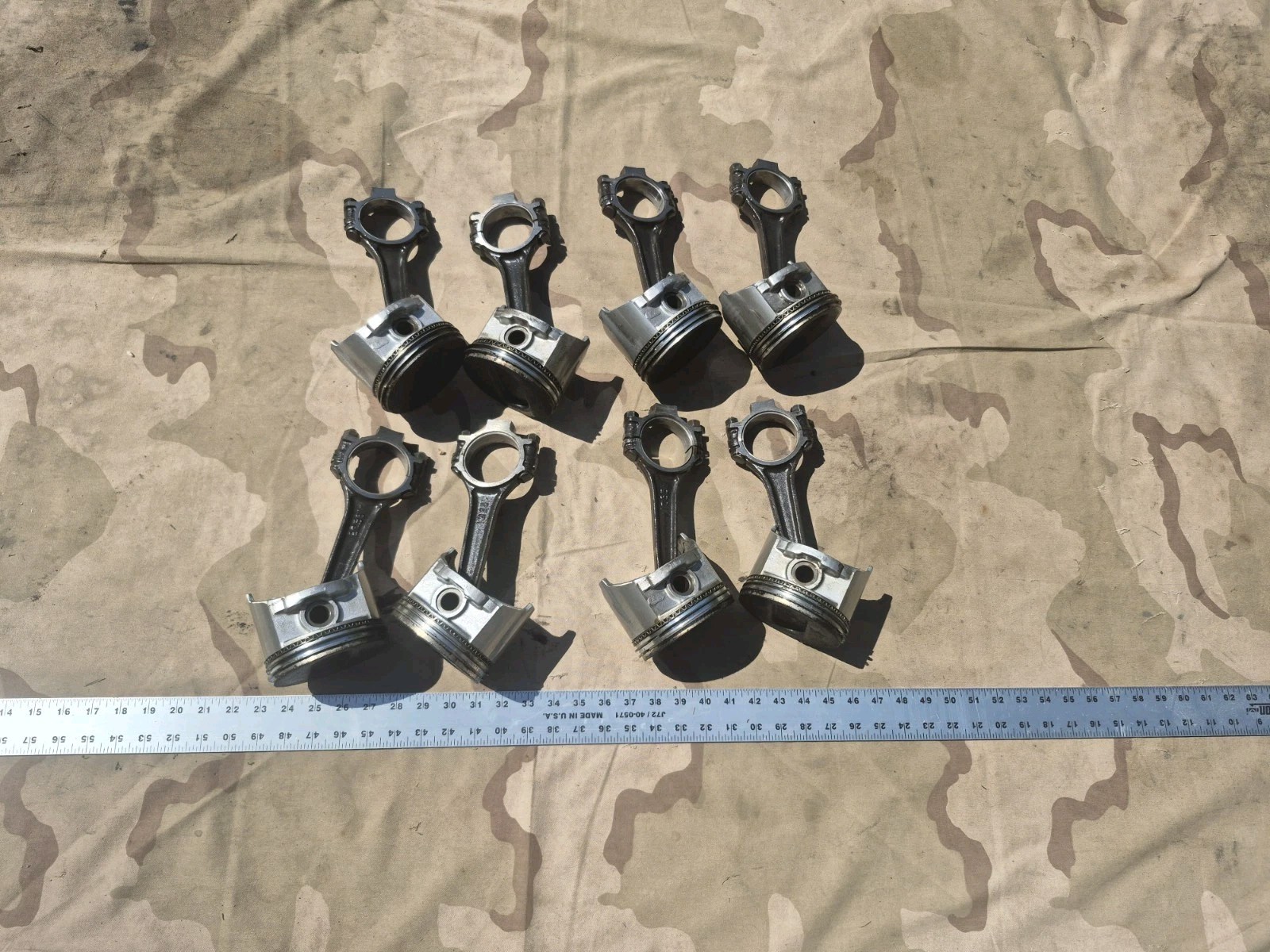 (8) 1964 64 Cadillac 429 Piston and connecting rod assembly cadillac 429 OEM V8 (8) 1964 64 Cadillac 429 Piston and connecting rod assembly cadillac 429 OEM V8