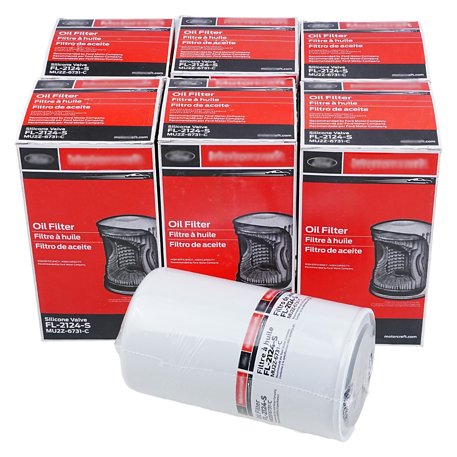Pack of 6 Oil Filter FL-2124S Fits Ford Powerstroke Diesel 6.7L Pack of 6 Oil Filter FL-2124S Fits Ford Powerstroke Diesel 6.7L