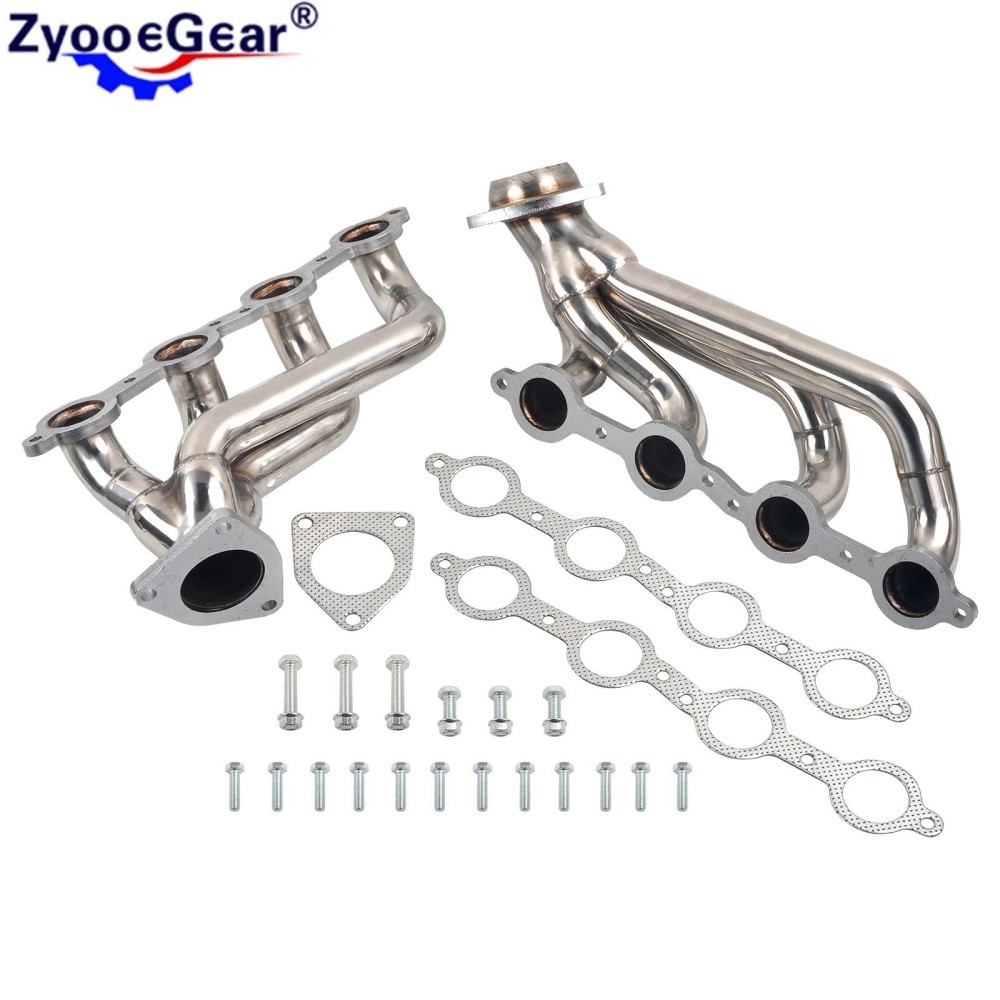 Exhaust Polished Headers For 2002-2016 Silverado 1500 2500hd 3500HD 4.8 5.3 6.0L