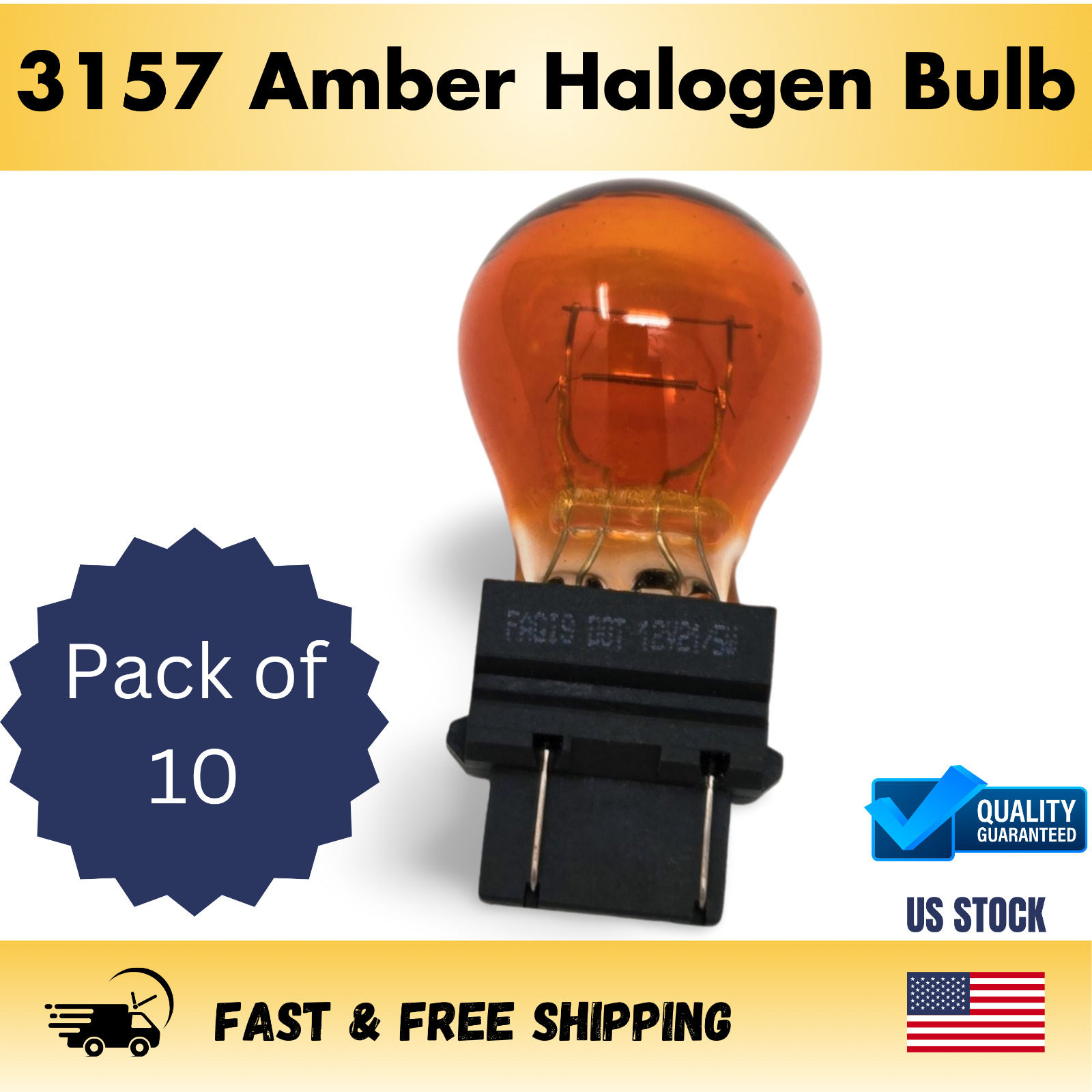3157 (T25) Amber Halogen Miniature Bulb Pack (10 Bulbs)