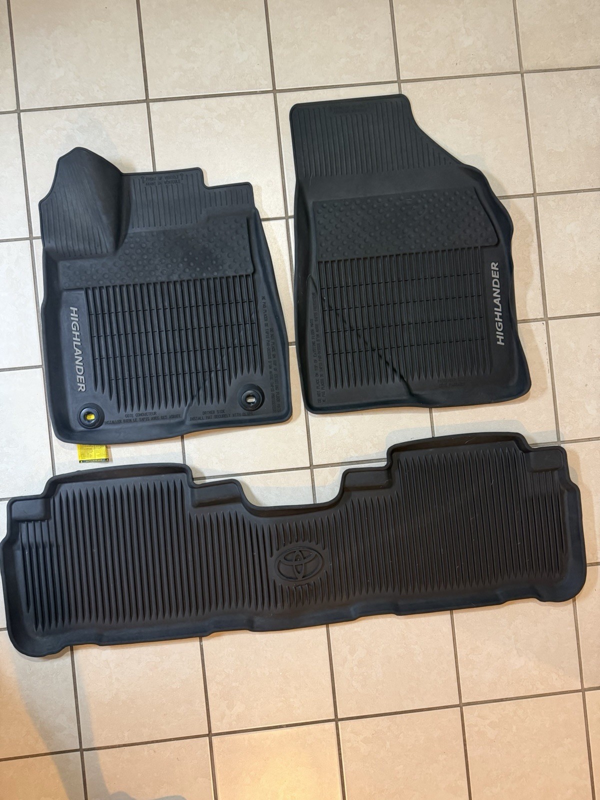 2014-2019 Toyota Highlander Oem All Weather Factory Floor Mats Genuine 2014-2019 Toyota Highlander Oem All Weather Factory Floor Mats Genuine