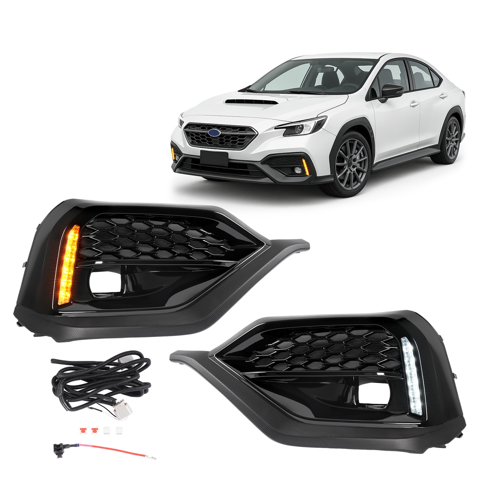 For Subaru WRX 2022 2023 2024 LED Turn Signal DRL Fog Bezel Light Kit Pair For Subaru WRX 2022 2023 2024 LED Turn Signal DRL Fog Bezel Light Kit Pair