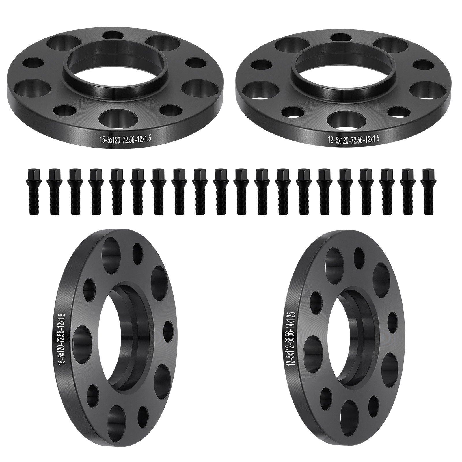 2x12mm & 2x15mm 5x120 Hubcentric Wheel Spacers 72.56mm CB For 1998-1999 BMW 318i 2x12mm & 2x15mm 5x120 Hubcentric Wheel Spacers 72.56mm CB For 1998-1999 BMW 318i
