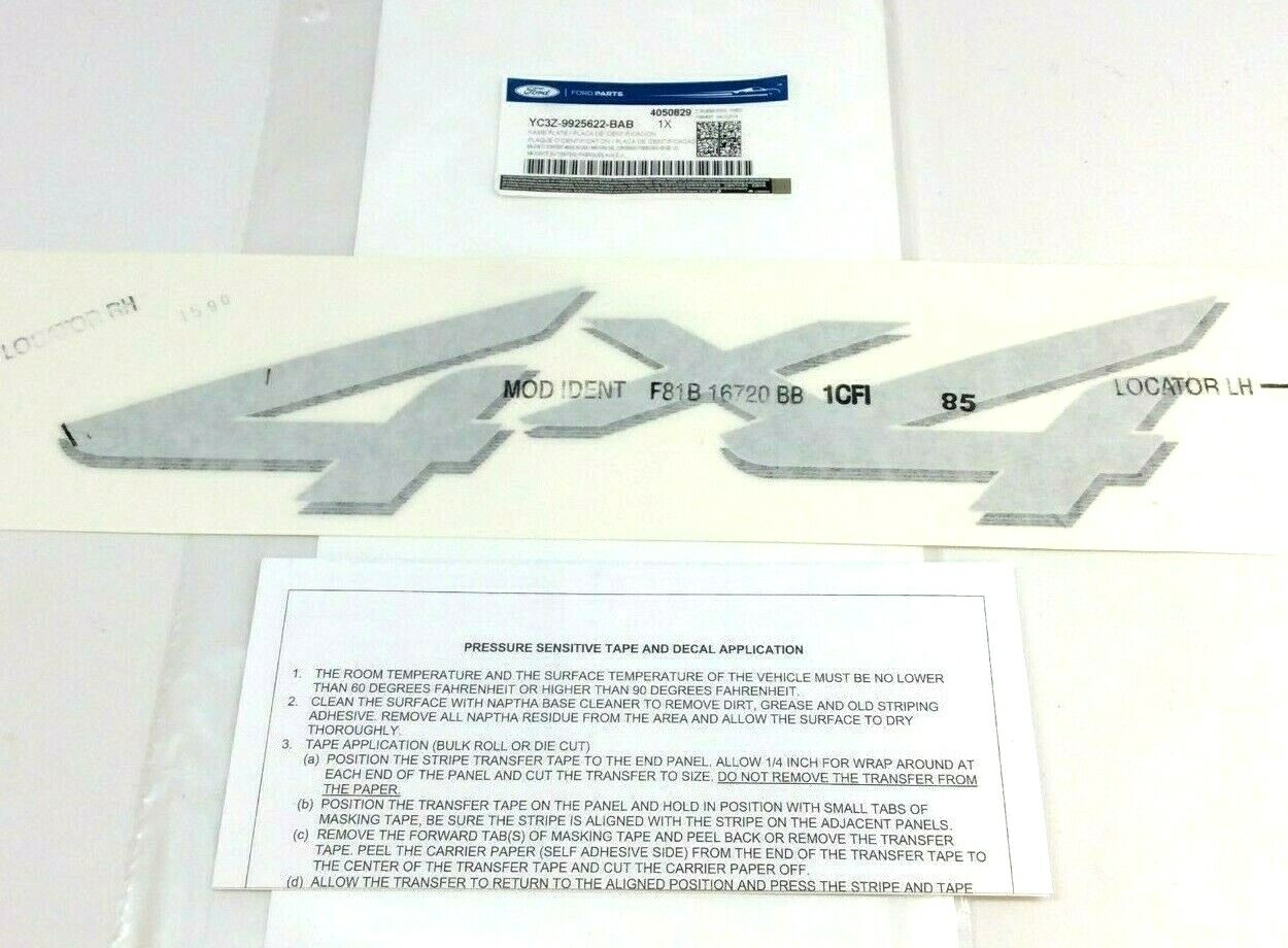 2000-2004 Ford F-250 F-350 Super Duty 4x4 silver black bedside Transfer Decal