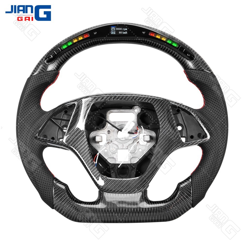 Carbon Fiber LED Steering Wheel Fit Chevrolet Corvette C7 2014-2019 with CF Trim