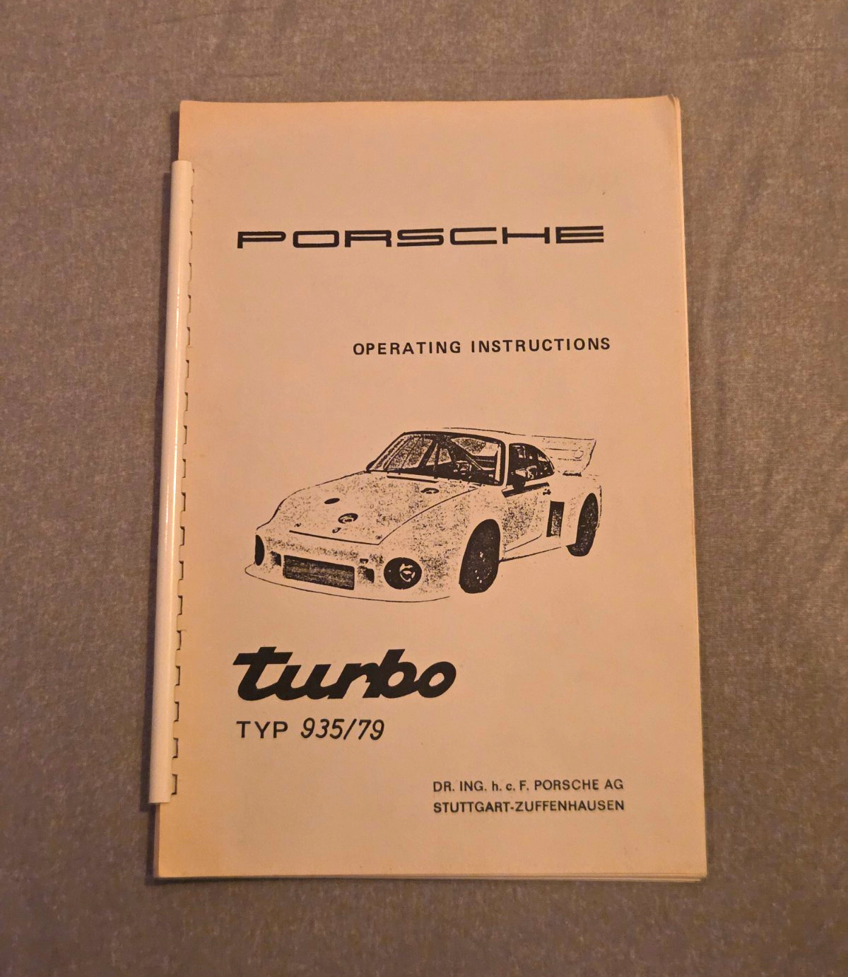 Original Porsche 935/79 Operating Instructions Manual