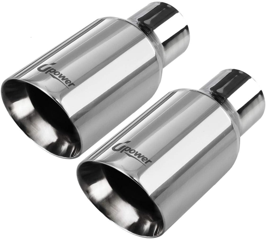Upower Pack of 2 Exhaust Tip 2.5 inch Inlet 4 inch Outlet 9 Long 304 Stainless Upower Pack of 2 Exhaust Tip 2.5 inch Inlet 4 inch Outlet 9 Long 304 Stainless