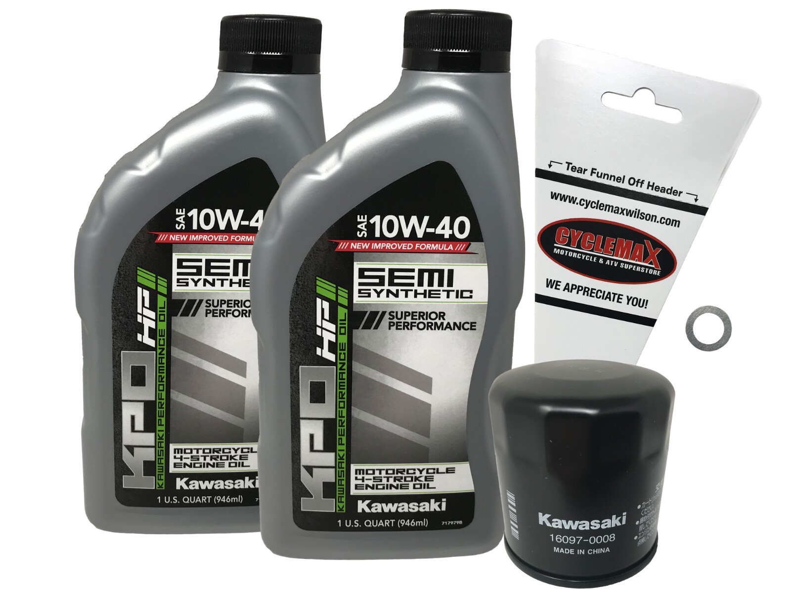 Cyclemax 2015-2023 Genuine Kawasaki Vulcan EN650 EN 650 OEM Oil Change Kit Cyclemax 2015-2023 Genuine Kawasaki Vulcan EN650 EN 650 OEM Oil Change Kit