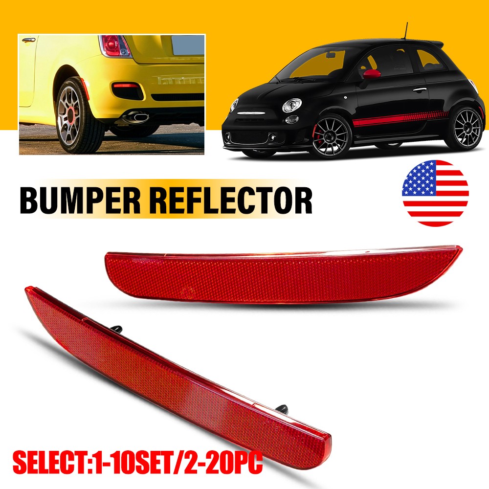 2-20X For 2012-17 FIAT 500 Red Lens Rear Bumper Side Marker Lights Lenses LH&RH 2-20X For 2012-17 FIAT 500 Red Lens Rear Bumper Side Marker Lights Lenses LH&RH