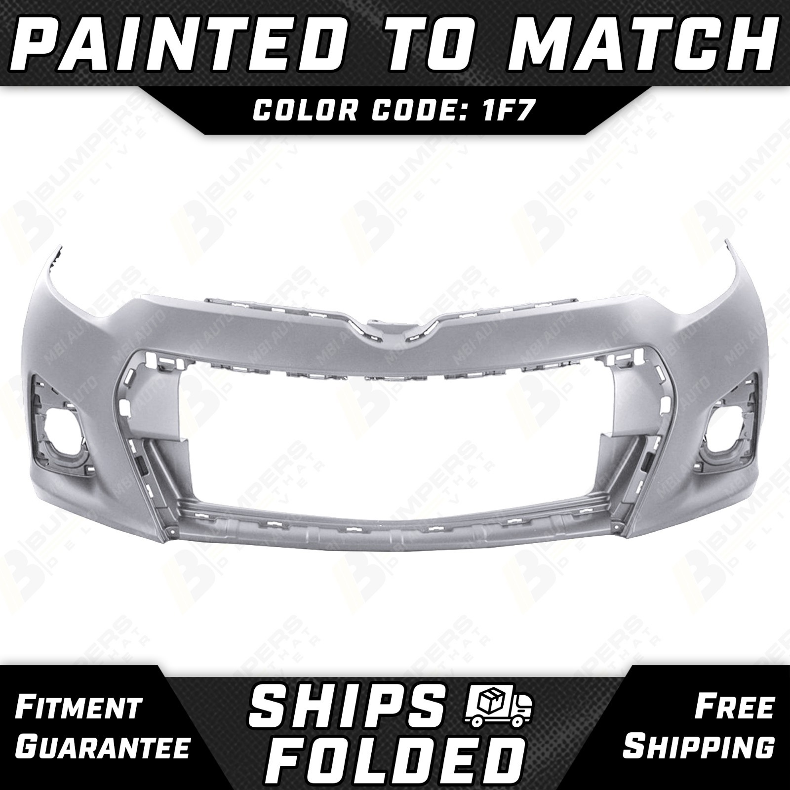 NEW Painted *1F7 Silver* Front Bumper Cover Fascia for 2014-2016 Toyota Corolla