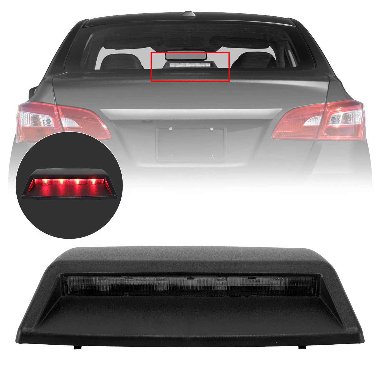 High Mount 3rd Brake Stop Light For Nissan Sentra 2012-2018 Rear Window TailLamp