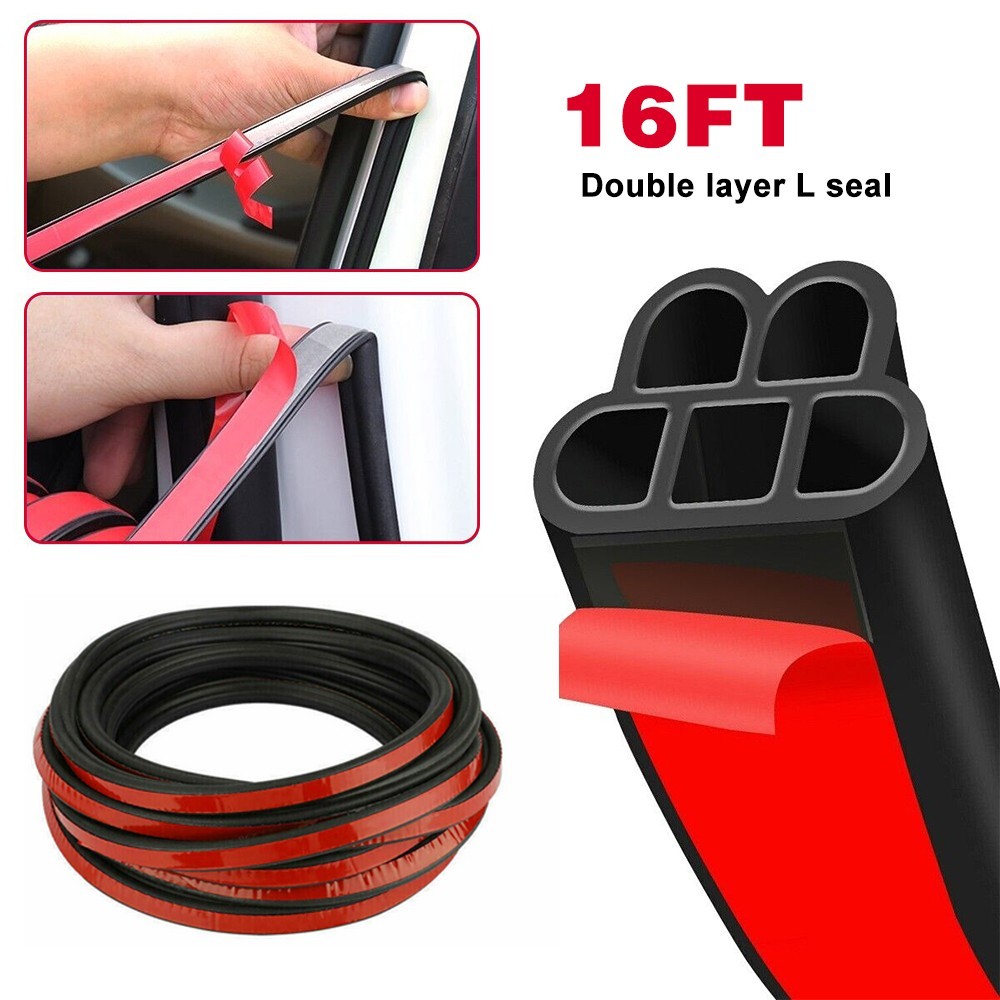 Universal 16FT 5m L-Shape Car Door Rubber Seal Strip Automotive Weather Strip Universal 16FT 5m L-Shape Car Door Rubber Seal Strip Automotive Weather Strip