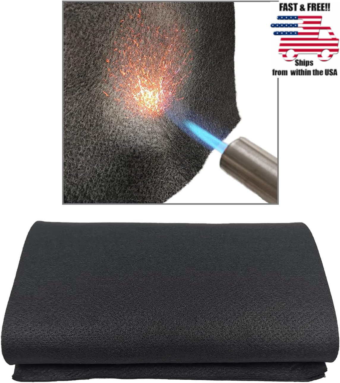 4FT X 6FT Carbon Felt Welding Blanket Fireproof Resistant Up To 1800°F 6MM 4FT X 6FT Carbon Felt Welding Blanket Fireproof Resistant Up To 1800°F 6MM