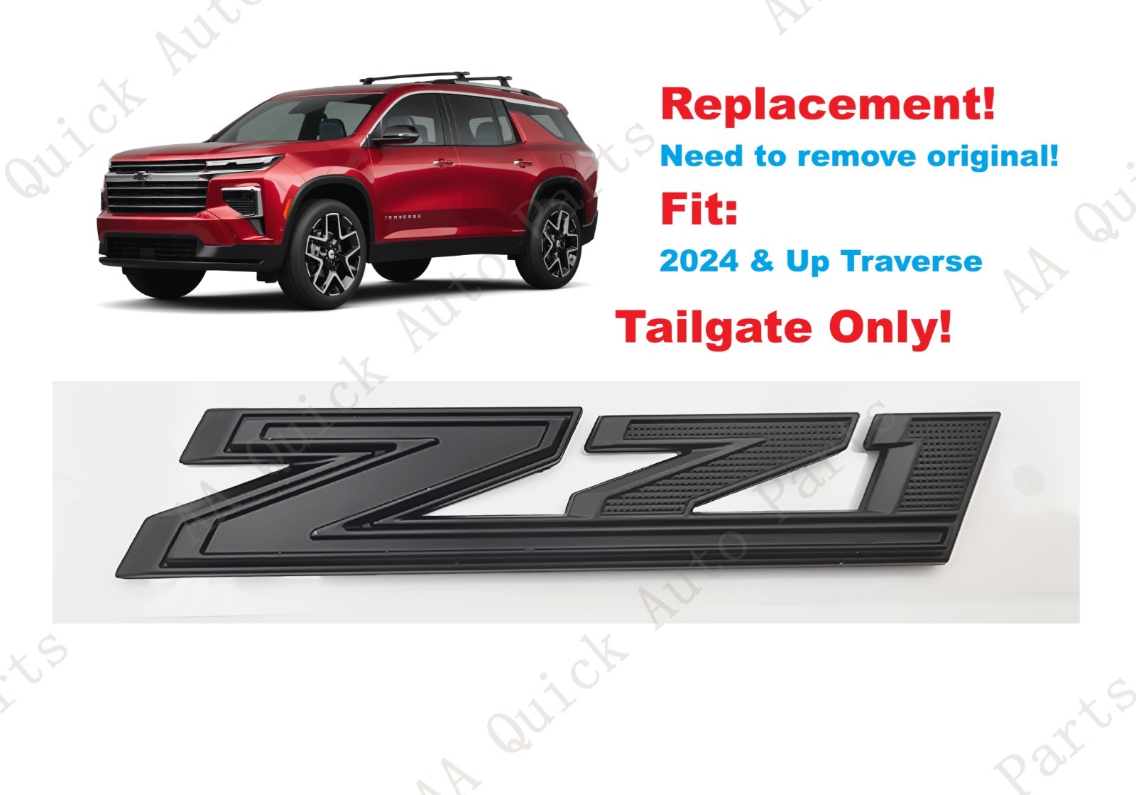 1PC Matte Black Rear Tailgate Z71 Emblems Badge Fit For 2024+ Traverse