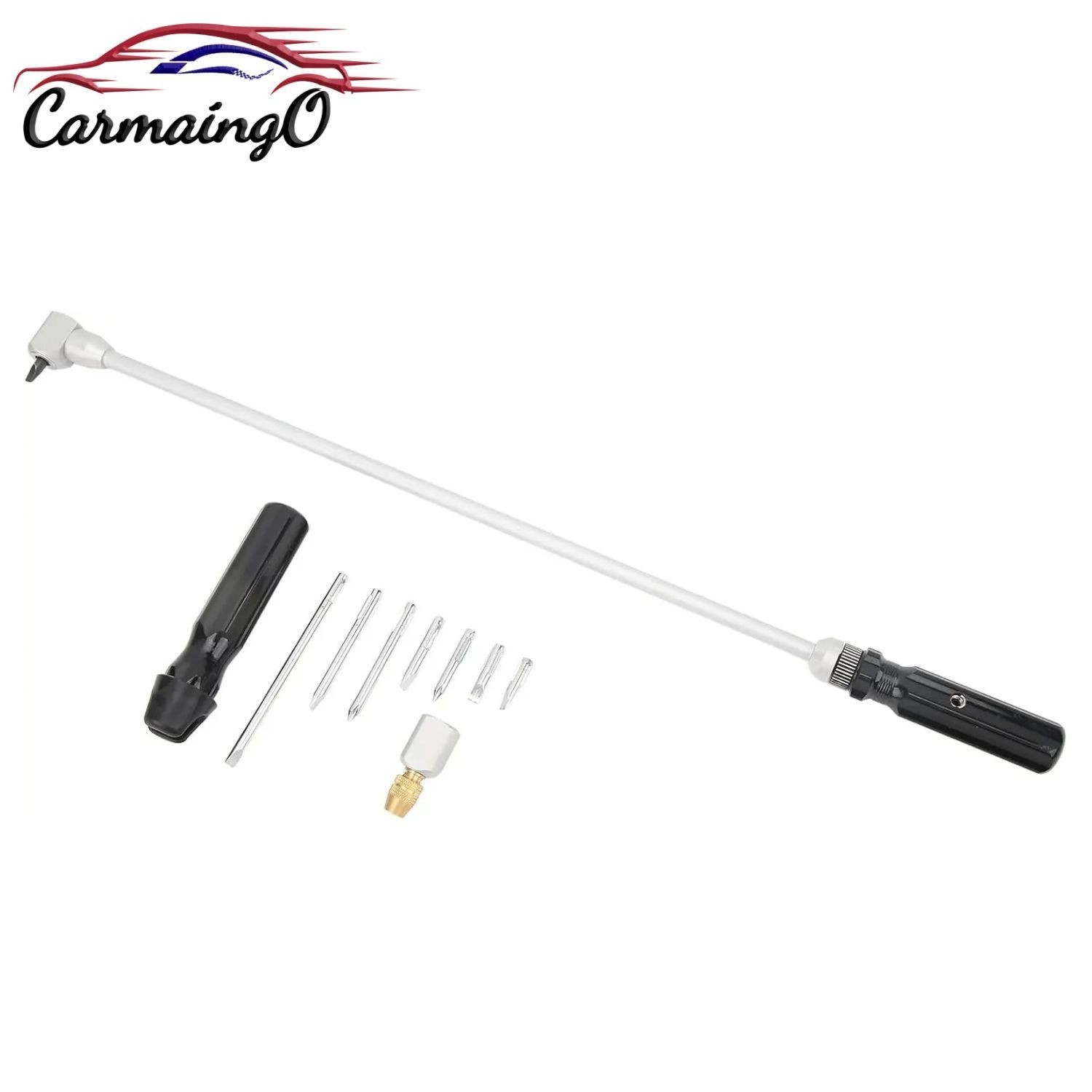 Carburetor Pilot Screw Adjusting Tool 90 Degree Angled w/ 7pcs Heads Metal Part