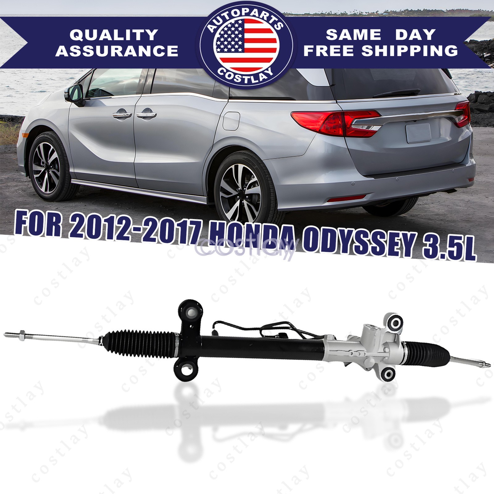 1x Complete Power Steering Rack and Pinion 53601-TK8-A01 For 12-17 Honda Odyssey