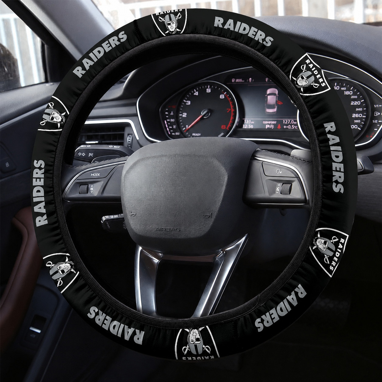 Las Vegas Raiders Themed Sport Print Steering Wheel Cover TN1520
