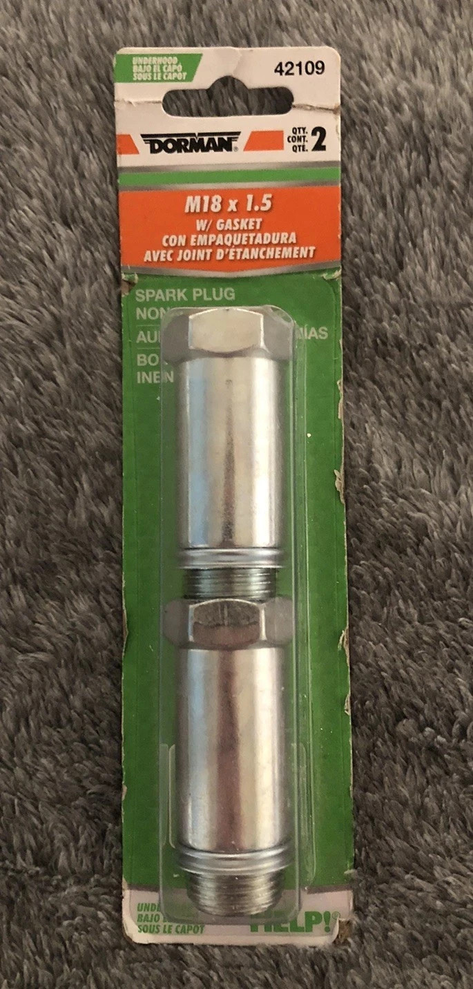 Dorman 42109 M18 1.5 w/ Gasket Steel Non Fouler Qty 2 Per Pack Dorman 42109 M18 1.5 w/ Gasket Steel Non Fouler Qty 2 Per Pack
